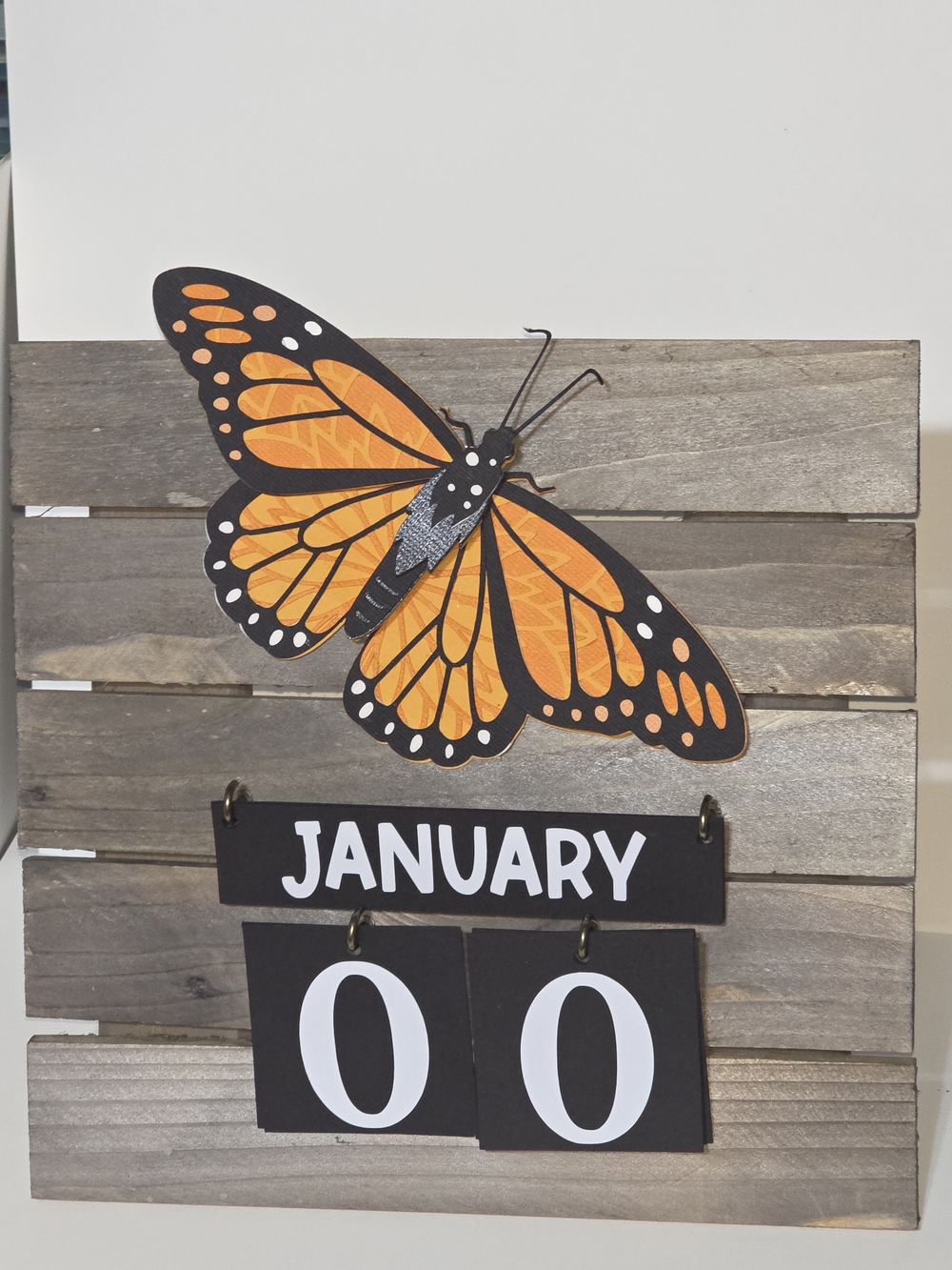 3-D MONARCH BUTTERFLY Perpetual Calendar (50% donation Included)